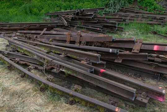 Rusty rails railroad demolition