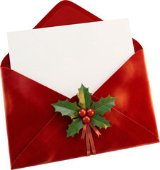 Open Red Envelope with Empty Card PNG