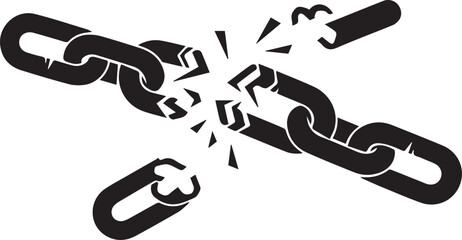 Broken chain symbolizing freedom and breaking bonds