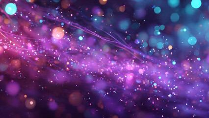 A vibrant abstract digital artwork featuring flowing multicolored light neon waves in bright