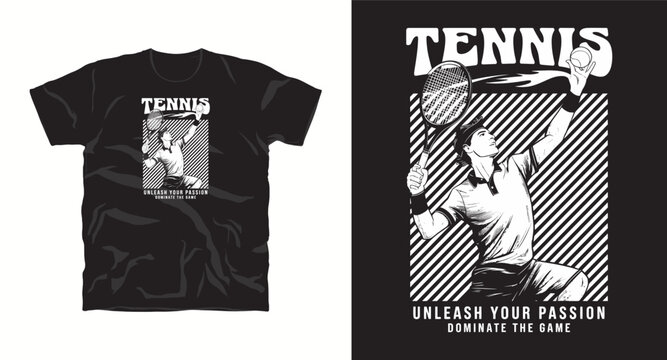 Tennis t shirt vector design for athlete or sport
