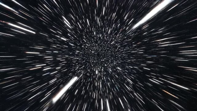 Experience hyperdrive with stunning light streaks, perfect for futuristic designs or sci-fi projects, creating a sense of speed and cosmic wonder