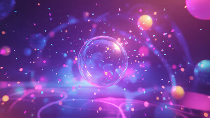 A vibrant abstract digital artwork featuring flowing multicolored light neon waves in bright