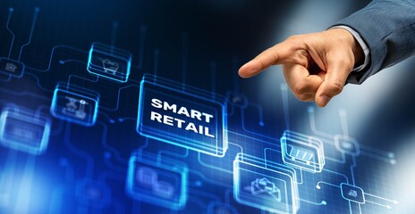 Smart retail technology concept. Artificial intelligence smart retail
