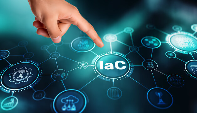 Infrastructure as Code (IaC) automates and manages IT infrastructure using configuration files for consistency and efficiency