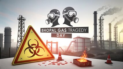 High definition image of warning triangles, gas hazard markers, industrial danger signage, environmental caution elements, and atmospheric textures.