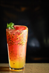 Passion fruit ade in a cup