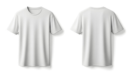 إليك نسخة محسنة وبسيطة وفعّالة جدًا كـ prompt لتوليد الصورة بدقة عالية:
White T-Shirt Mockup, Front and Back Views. Blank Unisex Short Sleeve Tee with Crew Neck for Custom Apparel Design and Branding 