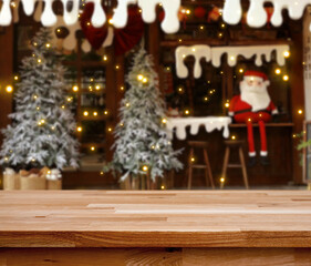 Christmas Shop Display: A festive scene, showcasing the Christmas atmosphere, Christmas tree lights and ornament