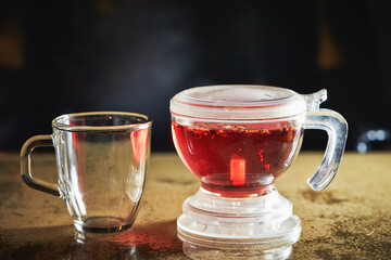 Hot tea in a cup