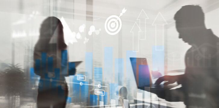 Financial charts and diagrams on abstract finance background - Powered by Adobe