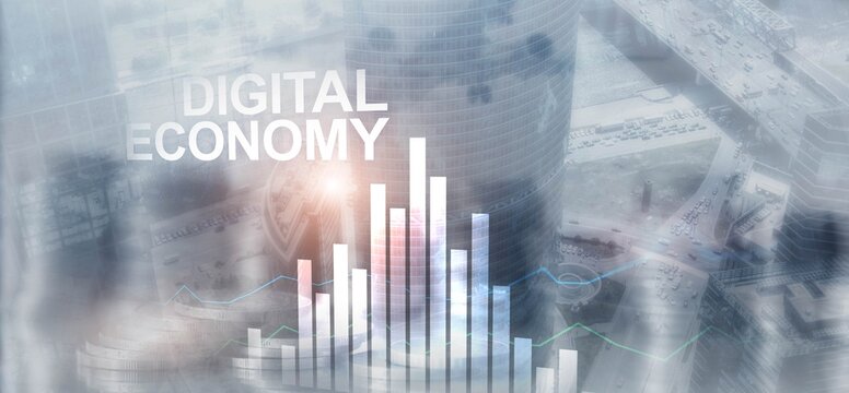 Digital Technologies. Global communication network concept - Powered by Adobe