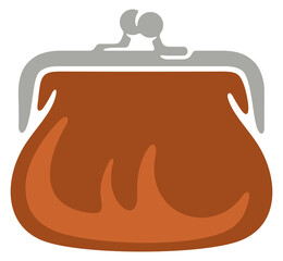 Wallet closed. Money and coin, finance, financial, billfold and purse, illustration