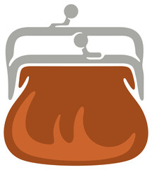 Wallet open. Money and coin, finance, financial, billfold and purse, illustration