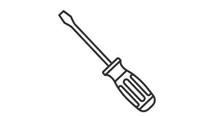 Fototapeta premium Screwdriver Outline Hand Tool Vector.