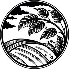 Green vector brush strokes organic tags and labels silhouette