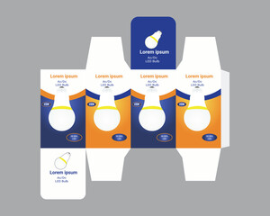 Unfolded Die-cut Packaging Template for LED Light Bulbs