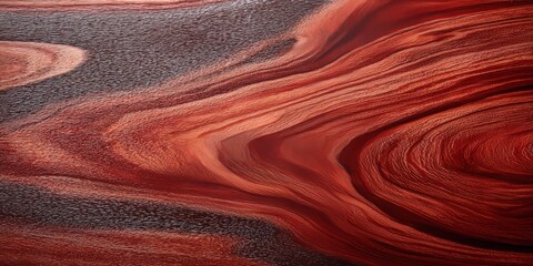 Elegant Close-Up of Rich Brown Wood Texture Surface, Showcasing Polished Table Top Grain Patterns