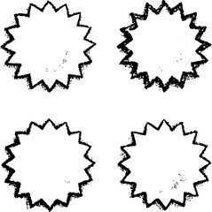 Star burst promotional stickers badges and seals silhouette