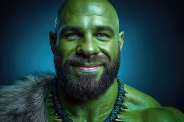 Muscular Man with Green Skin