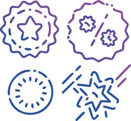 Star burst promotional stickers badges and seals silhouette