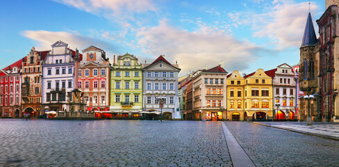 Tower of Old Town City Hall at Old Town Square, UNESCO, Old Town, Prague, Czech Republic (Czechia),...