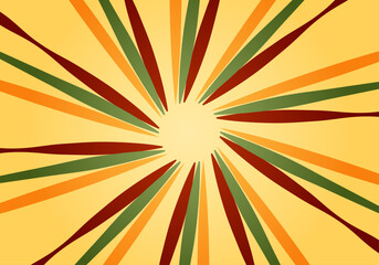 Fondo abstracto de explosión solar retro con líneas de colores