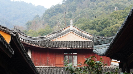 The classical architectures view located in the old temple of the China