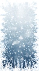 A frosty winter scene, showcasing intricate snowflakes and frosted trees, creates a serene and beautiful winter background.