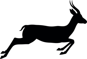 Black gazelle silhouette leaping wild animal
