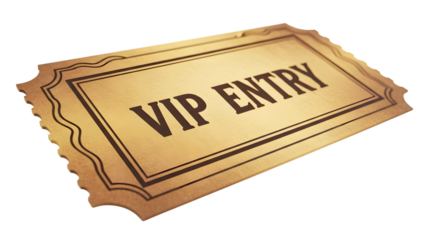 Golden vip entry ticket on black background for exclusive event access