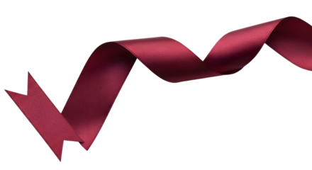 Elegant burgundy ribbon cascading against a deep black background for festive occasions