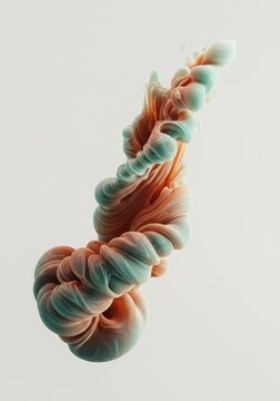 Abstract composition showing pure, unshaped substance flowing in a blank void. Represents raw potential and foundational creation material ,substance ,empty ,unshaped