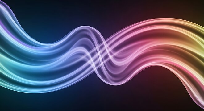 Abstract multicolored light wave, smooth illuminated texture background - Powered by Adobe