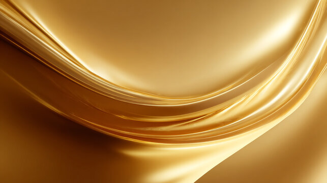 Golden Wave: Elegant and flowing, this abstract composition captures the essence of luxury, with its smooth, shimmering curves and rich golden tones, evoking a sense of opulence and sophistication.