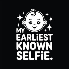 My Earliest Known Selfie Vector Illustration