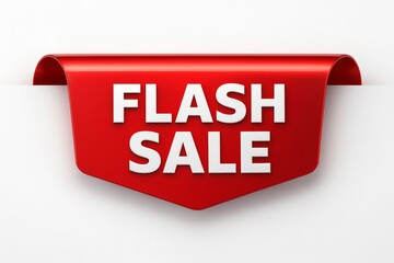 Bold red flash sale banner with white text announcing a limited time promotional event for retail and online shopping