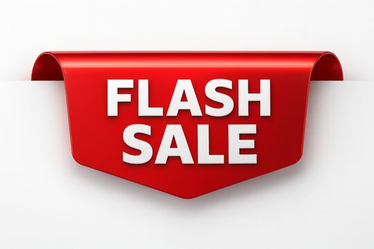 Bold red flash sale banner with white text announcing a limited time promotional event for retail and online shopping