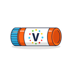 Orange and White Glue Stick with Blue Cap and V Logo.