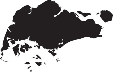 Obraz premium Silhouette map of Singapore country on white background Asia