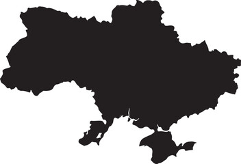 Fototapeta premium Ukraine map outline silhouette on a white background Keywords: Ukraine, map, silhouette, outline