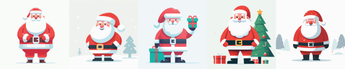 Fototapeta premium Cute Santa Claus Character Vector Illustration