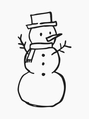 Christmas doodle element snowman