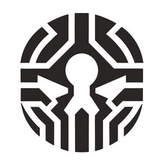 Obraz premium Tech-Line Security Badge Emblem Transparent Background