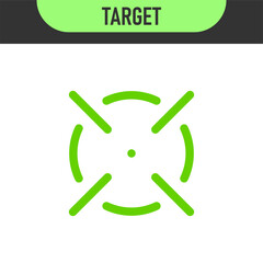 Minimal target or focus point icons in modern style. for design elements related to focus, aim, location, or accuracy, crosshair indicators, precision icon. Color set icon