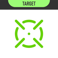 Fototapeta premium Minimal target or focus point icons in modern style. for design elements related to focus, aim, location, or accuracy, crosshair indicators, precision icon. Color set icon