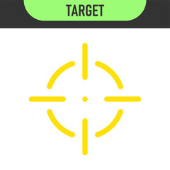 Minimal target or focus point icons in modern style. for design elements related to focus, aim, location, or accuracy, crosshair indicators, precision icon. Color set icon