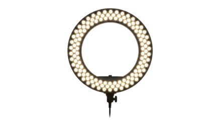 Professional LED Ring Light Studio Lighting Equipment isolated on Transparent Background