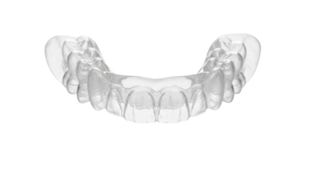 Isolated Clear Invisible Dental Aligner Tray for Orthodontic Treatment isolated on Transparent Background