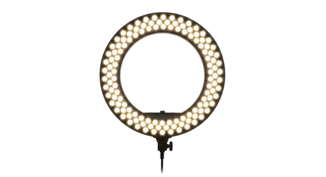 Professional LED Ring Light Studio Lighting Equipment isolated on Transparent Background